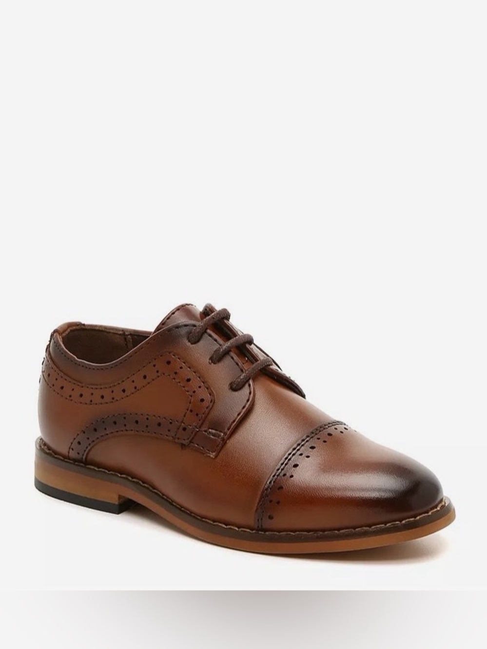Stacy Adams Toddler Boy Brown Leather Wingtip Oxfords | Size 6
